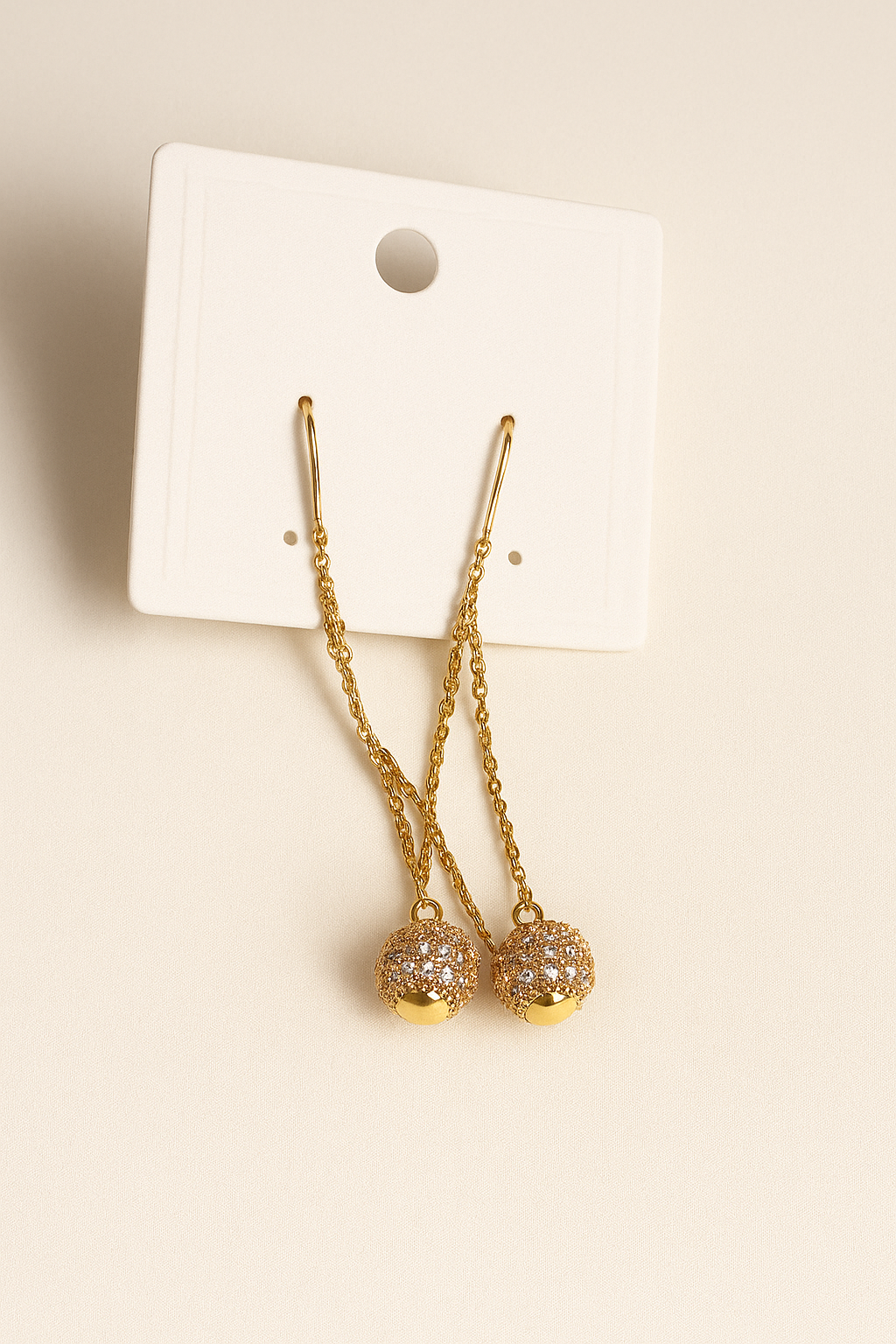 Golden Drizzle - Anti Tarnish Ball Drop Chain Earrings