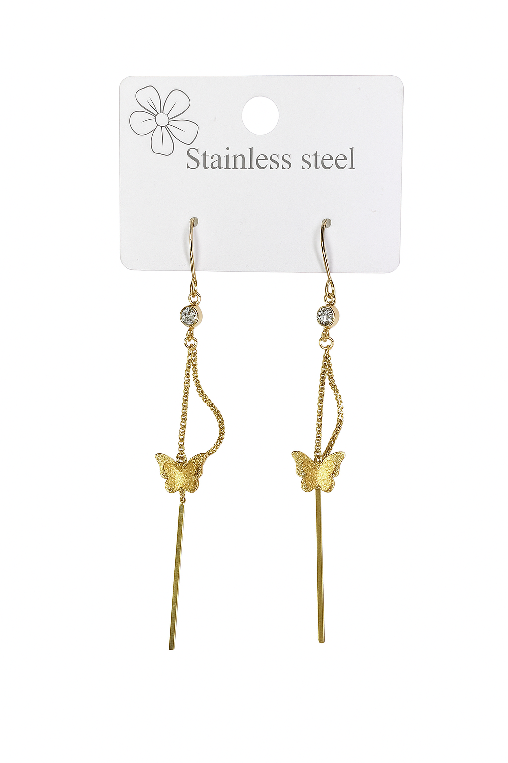Dangling butterfly earrings