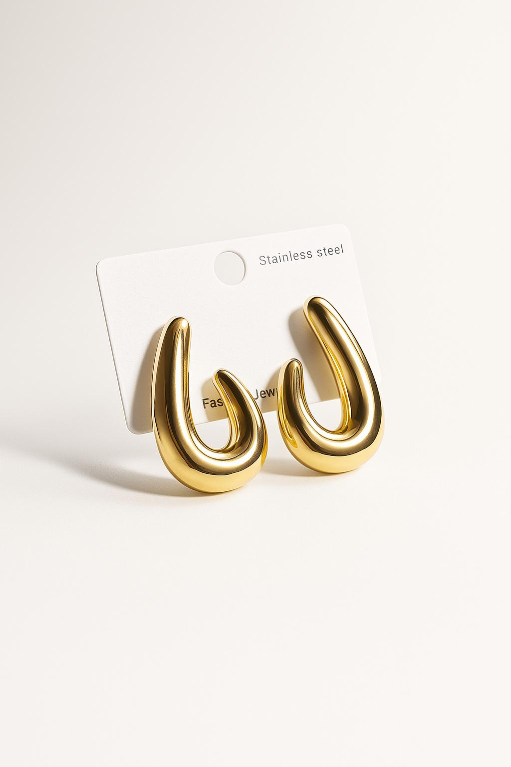 U-Shaped hoops - Anti Tarnish Earrings